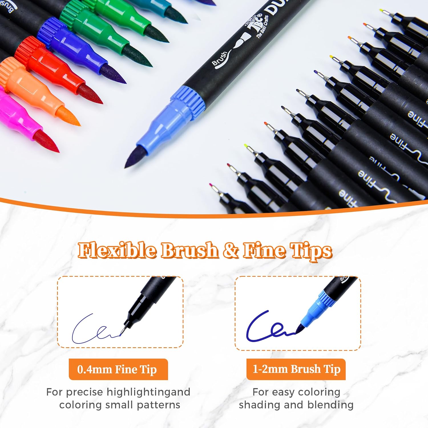 72 Color Dual Tip Brush Pens,  - đánh giá và giá Correction Pen Fine