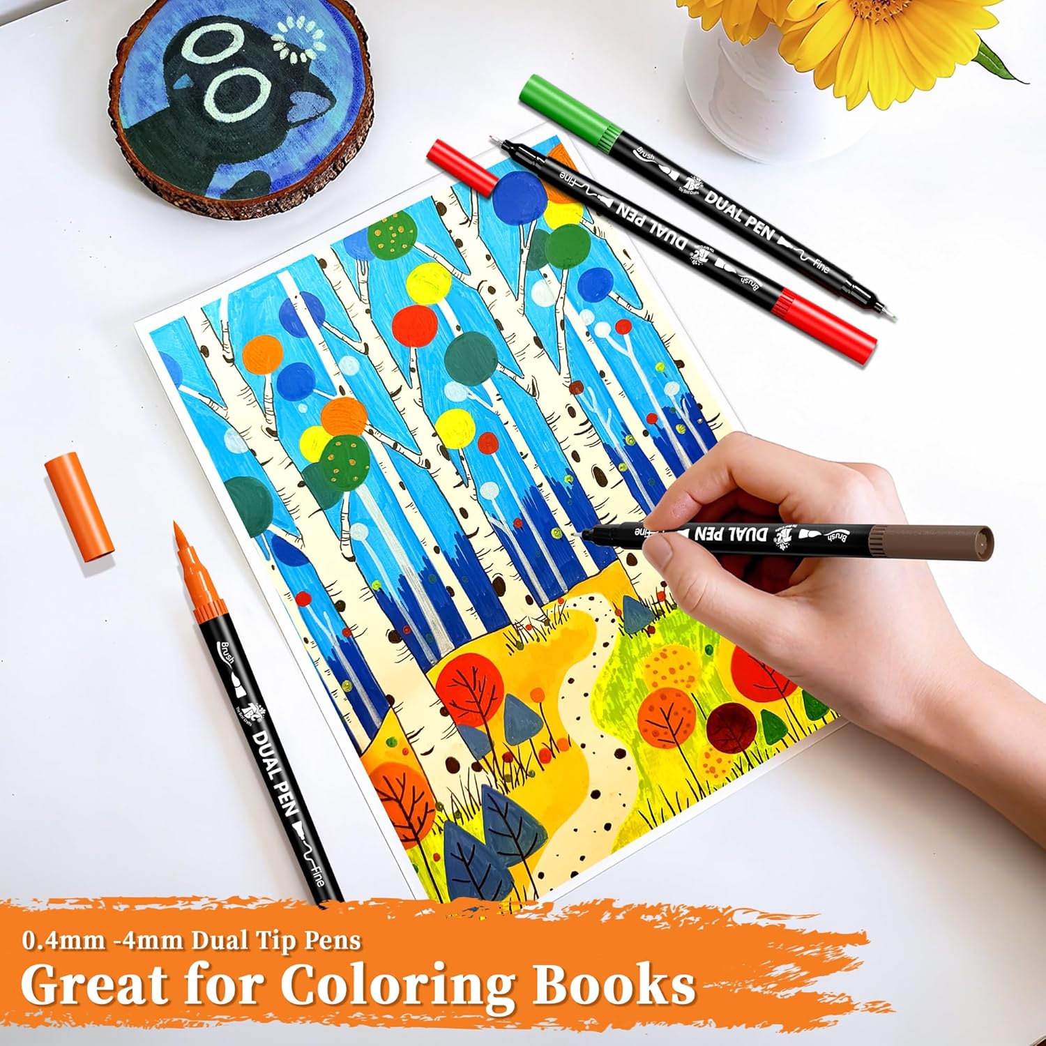 72 Color Dual Tip Brush Pens,  - đánh giá và giá Correction Pen Fine