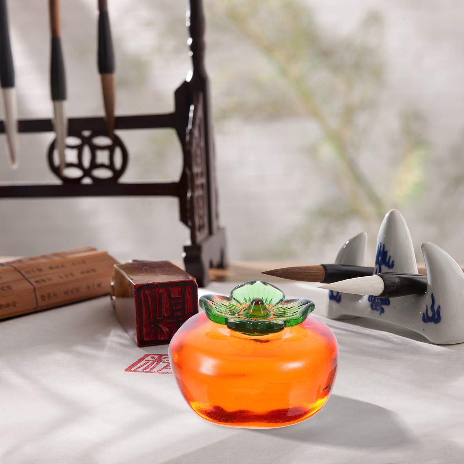 2Pcs Sophisticated Persimmon S - đánh giá và giá Paper Weight Crystal