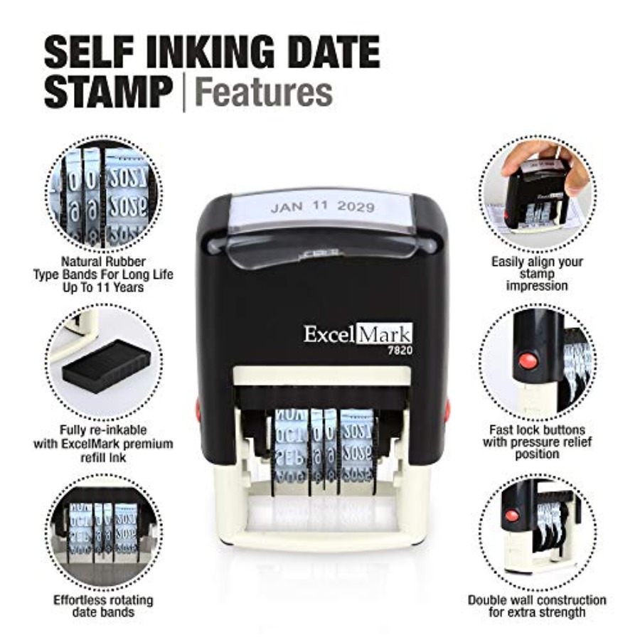 7820 Self-Inking Rubber Date S - đánh giá và giá Rubber Date Stamp