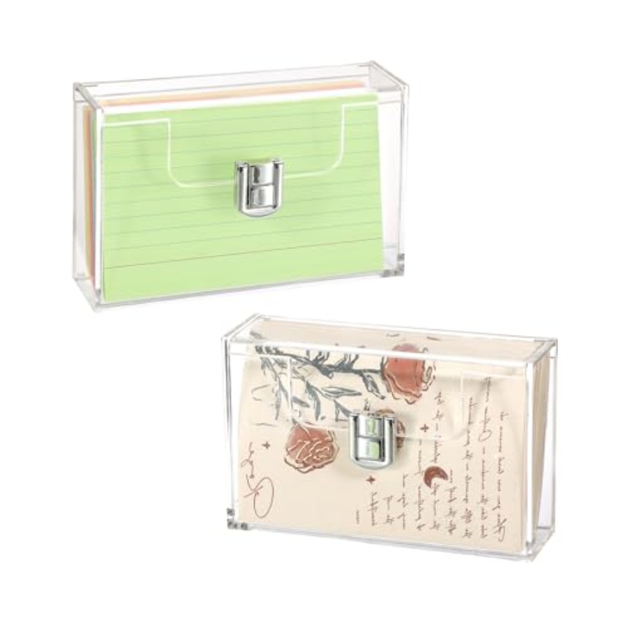 2 Pack Clear Acrylic Index Car - đánh giá và giá Card Index Box