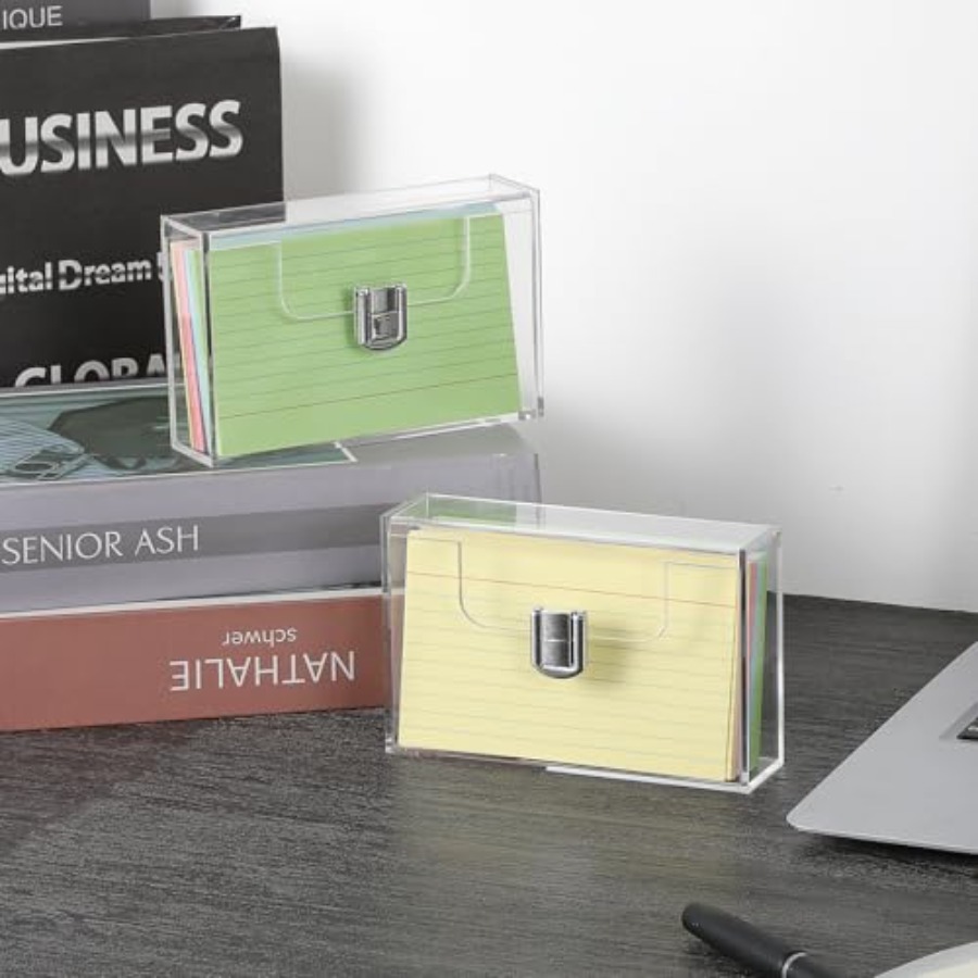 2 Pack Clear Acrylic Index Car - đánh giá và giá Card Index Box