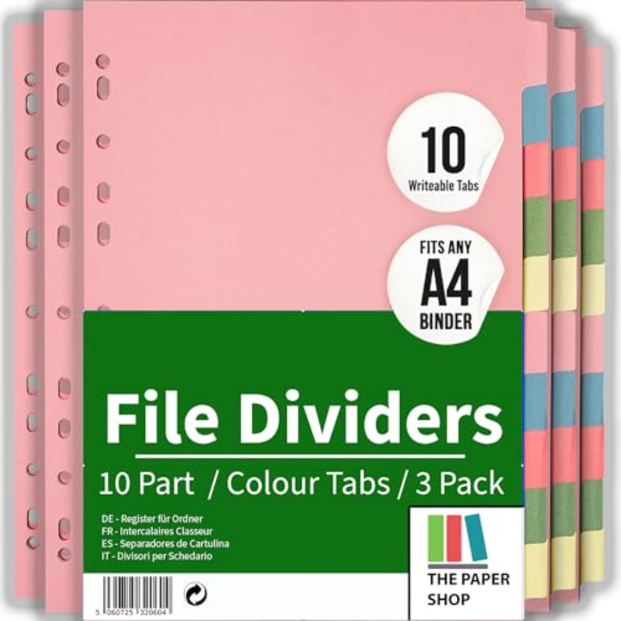 3 Pack] Binder Dividers with T - đánh giá và giá Tab Divider A4