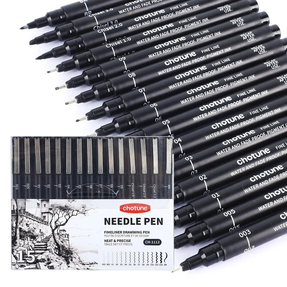 Black Micro Pens,15 Sizes,Wate - đánh giá và giá Archive Box Set