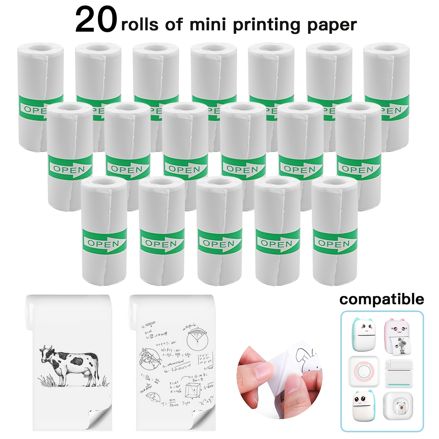 20 Rolls White Thermal Sticker - đánh giá và giá Ink Blotter Paper