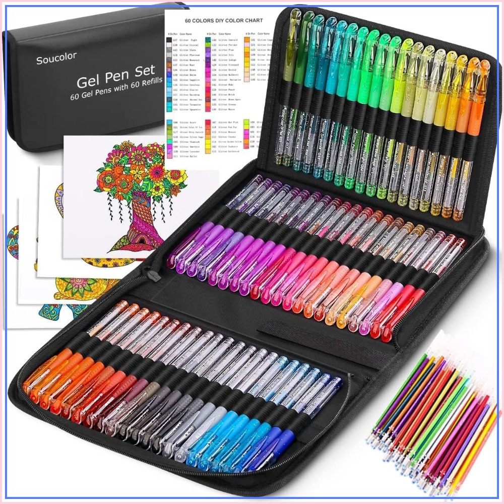 120 Pack Glitter Gel Pens Set  - đánh giá và giá Gel Refill Pack