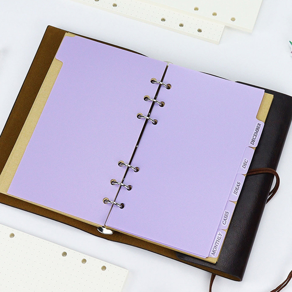 6Pcs Notebook Dividers Plastic - đánh giá và giá Tab Divider A4